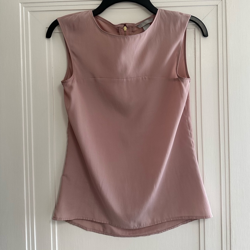 H&M Pink Fitted Sleeveless Blouse - Size 2